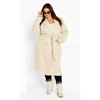 CITY CHIC |  Women's Plus Size Julissa Coat - cream - 12 Plus