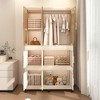Hrinhom 62.2"H Portable Wardrobe Closet Storage Organizer,Wardrobe Storage Cabinet with 6 pcs hangers - 4 of 4