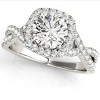Pompeii3 1 Ct Diamond Cushion Halo Engagement Ring in 14k White Yellow or Rose Gold - 4 of 4