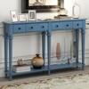 PAGED 60 inch Console Table with 4 Drawers,Retro Entryway Table with Open Shelf for Living Room,Hallway - 2 of 4