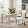 Set of 2 Upholstered Dining Chairs with Wood Legs, High Back Fabric Side Chairs for Kitchen, Dining Room, or Restaurant - Beige - 4 of 4