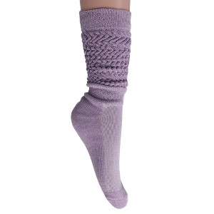 Women’s Premium Slouchy Scrunch Socks – 1 Pair, Soft Cotton Boot Socks, Knee-High or Crew, Shoe Size 5-10 - 1 of 1