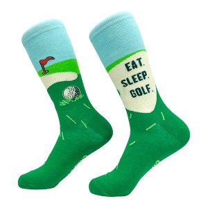 Crazy Dog T-Shirts Men's Eat Sleep Golf Socks Funny Cool Hole In One Golfing Club Footwear - 1 of 4