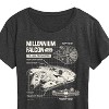 Women's - Star Wars - Millennium Falcon Schematic Women's Short Sleeve Classic Fit Tee Short Sleeve Graphic T-Shirt - 2 of 4
