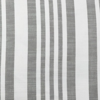 20"x20" Gray and White Striped Cotton Square Throw Pillow