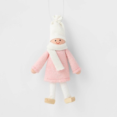 Kid with White Hat Pink Sweater Christmas Tree Ornament - Wondershop™