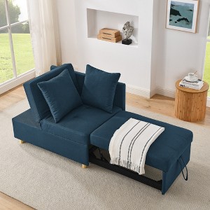 VYNXARIA Convertible Sleeper Sofa Chair Adjustable Backrest Recliner,Modern Linen Fabric for Living Room for Tight Spaces - 1 of 4