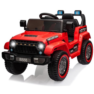Kids Ride On Truck Car, 12V Electric Vehicle w/Remote Control, Led Lights, Wireless, 3 Speeds, Music & Horn,for Toddlers Kids Boys Girls