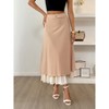 Women's Tiered Skirt with Pearl Buttons - Long Layered Flowy Skirt for All Seasons, Elegant Pearl Accents, Casual to Formal - 3 of 4