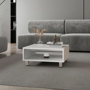 Avondale Coffee Table in Melamine with Open Storage, white - 1 of 1
