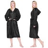 PAVILIA Women Robe with Hood, Fleece Plush Soft Long Hooded Robe, Fluffy Fuzzy Cozy Warm Bathrobe Shower Spa House - 3 of 4