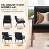 26" Wide Upholstered Mid-Century Modern Accent Chair with Rubber Wood Frame and Armrests for Living Room or Bedroom -3irtyhousy - 3 of 4