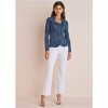 VENUS Womens Lace Print Denim Blazer - 2 of 4