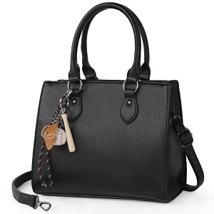 Womens Purses and Handbags Vegan Leather Tote Bag Black Purses for Women Trendy Satchel Bags - 1 of 4