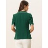 Allegra K Women's Peter Pan Collar Puff Short Sleeve Button Chiffon Blouse - 3 of 4
