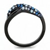Slickblue Women’s Black Stainless Steel Infinity Ring, Multi-Color Blue Crystals, Trendy Fashion Style, Sizes 5-10 - 3 of 4