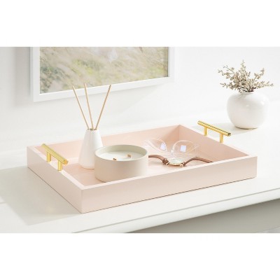 Lipton Pink and Gold Rectangular MDF Wood Tray