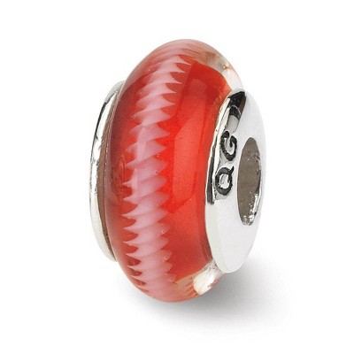 Black Bow Jewelry Red Spiral Glass Sterling Silver Bead Charm