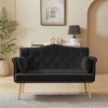 Velvet Loveseat Sofa with Tufted Back, Metal Legs and Contemporary Design - 2 of 4