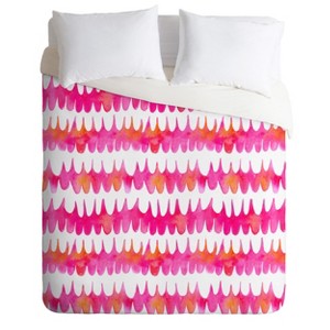 King Abstract Betsy Olmsted Owl Feather Duvet Cover Set Pink - Deny Designs