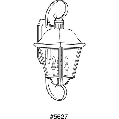 Andover Antique Bronze 4-Light Outdoor Wall Lantern with Beveled Glass Panels