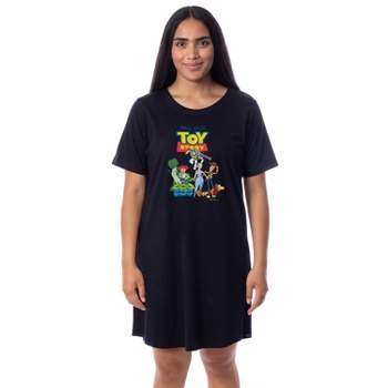Disney Womens' Toy Story Movie Film Characters Nightgown Sleep Pajama Shirt Black