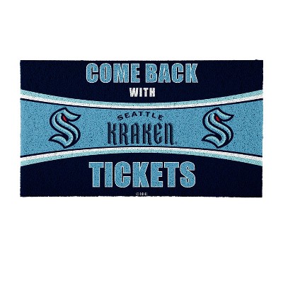Evergreen Come Back with Tickets Seattle Kraken 28" x 16" Woven PVC Indoor Outdoor Doormat