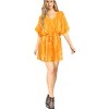 HAPPY BAY Women's House Daily Routine Evening Wear Vacation Casual Dailywear Holiday Relaxed Fit Caftan Short Loungewear 2X-3X Gold, Tie Dye Design - 2 of 4