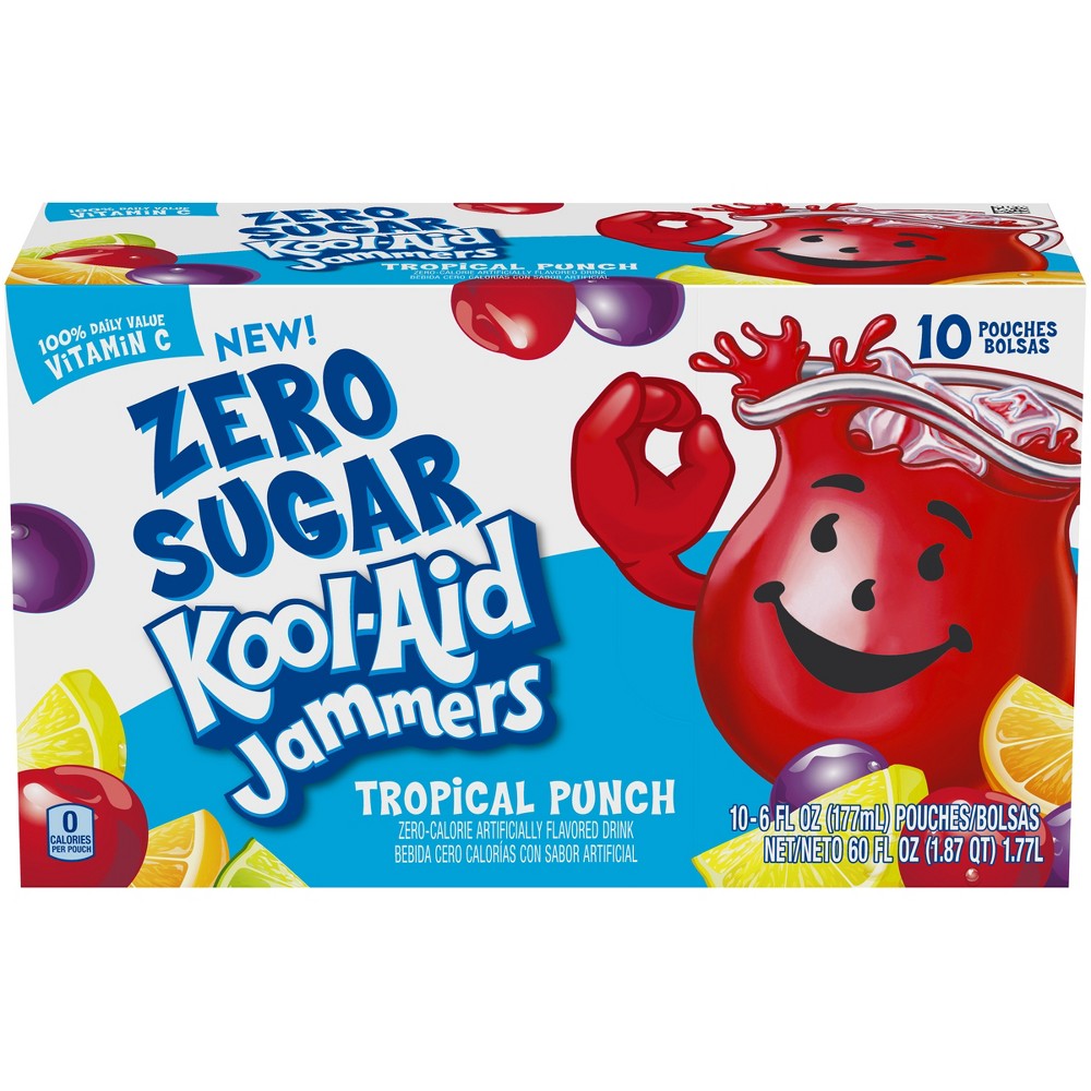 UPC 043000079294 product image for Kool-Aid Jammers Zero Sugar Tropical Punch - 10pk/6 fl oz Pouches | upcitemdb.com