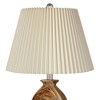 360 Lighting Carlton Modern Table Lamps 28" Tall Set of 2 Swirling Brown Faux Marble Ivory Pleated Linen Drum Shade for Bedroom Living Room Nightstand - 2 of 4