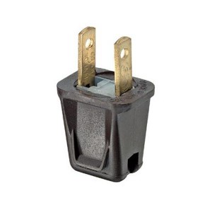 Leviton 00123-000 E-Z Non-Polarized Plug, Thermoplastic, Brown - 1 of 1