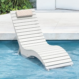 Arceso Pool Lounge Chairs - Anti-Floating HDPS Design for Pools & Backyard Sun Decks, Weighted Pool Chairs and Lounges , Includes Headrest - 1 of 4