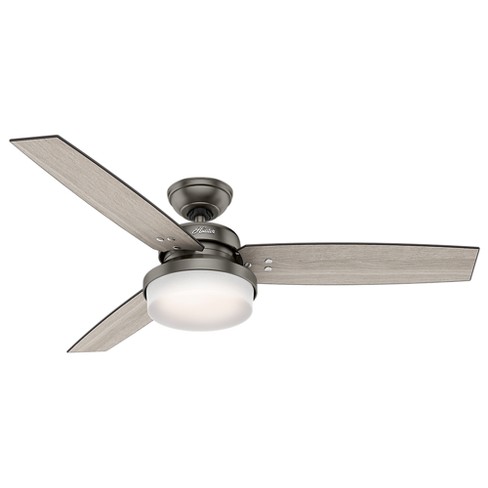 52 Sentinel Brushed Slate Ceiling Fan With Light With Handheld
