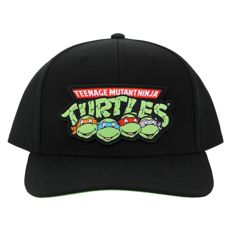 TMNT Retro Logo with Turtle Heads Baseball Cap, 2 of 7