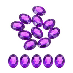 Unique Bargains Acrylic Flat Back DIY Decor Jewelry Oval Gems 10 Pcs - 1 of 4