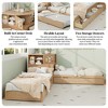 L-Shaped Combination Twin Size Bed Frame with Trundle & Drawer, 3-in-1 Low Corner Platform Bed Linked with Built-in Desk - ModernLuxe - 3 of 4
