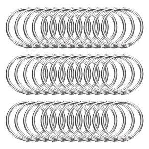 Unique Bargains Iron Round Snap Durable Smooth Glide Shower Curtain Rings 36 Pcs - 1 of 4