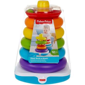Fisher Price - Laugh, Learn, Grow & Play - Giant Colorful Rings Rock-a-Stack Ring Toss Toddler Game