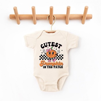 The Juniper Shop Cutest Pumpkin Checkered Baby Bodysuit