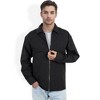 Anna-Kaci Men's Lightweight Zip-Up Jacket with Front Pocket and Classic Collar - X Large, Black - 2 of 4