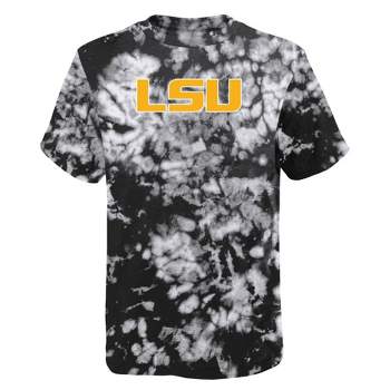 NCAA LSU Tigers Boys' Black Tie Dye T-Shirt