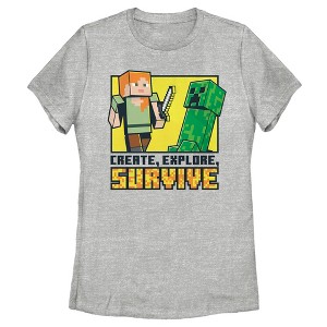 Women's Minecraft Create Explore Survive T-Shirt - 1 of 4