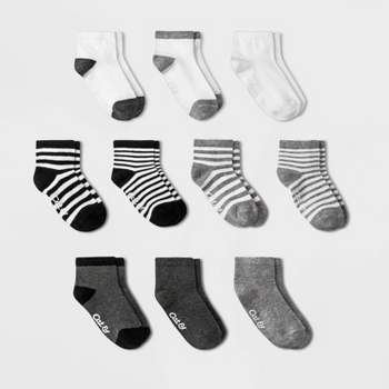 Toddler Boys' 10pk Ankle Socks - Cat & Jack™ Black/Gray