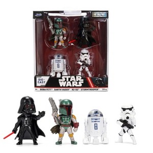 Set of 4 Diecast Figures "Star Wars" Movie Franchise "Metalfigs" Series Diecast Models by Jada - 1 of 4