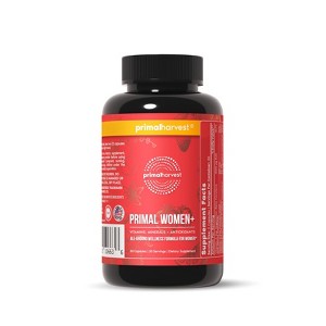 Primal Harvest Women's Multivitamin with Vitamin A, C, D, E, B12, B6, Biotin & Zinc, 60 Capsules - 1 of 4