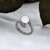 Slickblue Hematite Pearl Interlocked Double Teardrop Ring, Petite CZ Stones, Sophisticated Design, Sizes 5-10 - 3 of 3