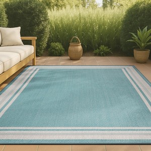 James Modern Border Stripe Indoor/Outdoor Area Rug - JONATHAN Y - 1 of 4