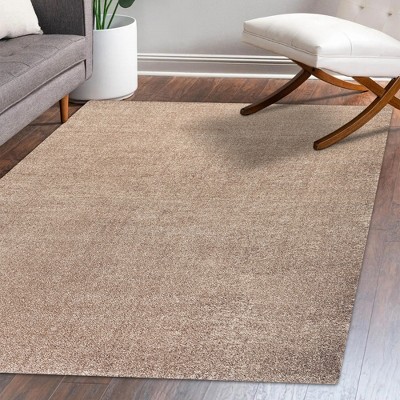 Beige Low-Pile Synthetic Reversible Area Rug, 3 x 5 ft