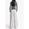 Clotth Womens Pinstripe Pleated Pants - Mid-rise Loose Straight Legs Fit with Pockets, Wide-Leg Streetwear Pants for Women & Men - 2 of 4