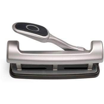 Officemate EZ Lever Adjustable 2 or 3 Hole Punch with Lever, 25 Sheets